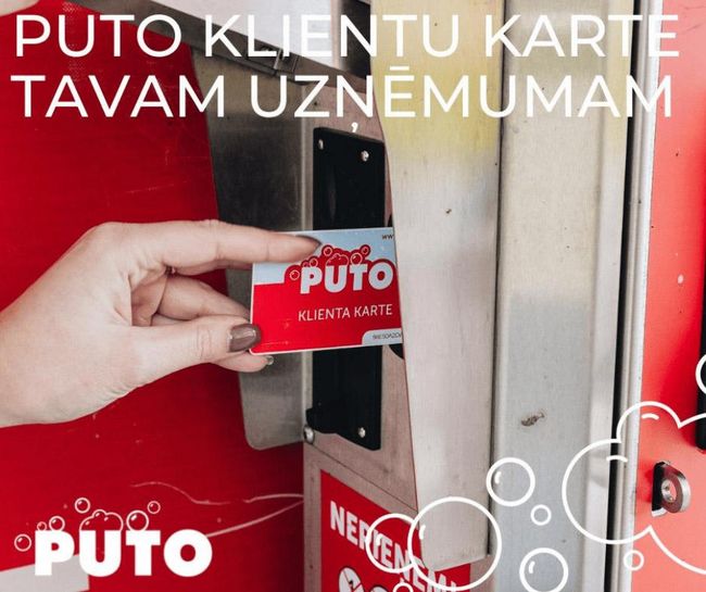 PUTO klientu karte uzņēmumiem pie automazgātavas.